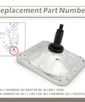 Top Load Washer Gear Case Replacement For Whirlpool Maytag Kenmore, W11393685 Transmission Gearbox Fits WTW7300DW0 7MMVWB855E MVWB855 MVWB757JW0 Replaces W10447976 W10811956 W10868473 W11134159. silver washer gear case with splined shaft