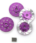 Heavy Duty Metal Brake Discs And Wheel Rim Kit For 1/10 On Road RC Cars, 12mm Hex Adapters, 4-Piece Race Ready Pro-Grade
