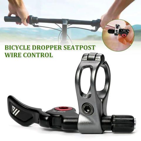 Seatpost Remote Lever For Mountain Bikes, Aluminum Alloy Cable Controller With 22.2mm Diameter, Black Finish
