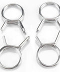10 Pcs Adjustable 5mm To 30mm Spring Clamps For Fuel Lines Water Pipes Hose Tubing Steel Pipe Clamps Kit With Elastic Sealing Buckles That Are Totally Solid And Super Durable For Any DIY Project Or Auto Repair Job You Got Going On. Silver steel spring hose clamps on white background