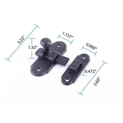 Black Wrought Iron Slide Bolt Latch For Interior Cabinets Ball Tip Design With Mounting Hardware Slick Glide Kitchen Pantry Door Catch Tough As Nails Heavy Duty Cabinet Lock Easy Install Secure Closure