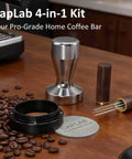 Ultimate 4 In 1 Espresso Accessories Kit For 51mm Portafilters With WDT Tool, Espresso Tamper, Puck Screen And Magnetic Dosing Ring