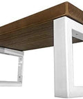 Top Shelf Metal Shelf Brackets Wall Mounts That Crush Heavy Loads, Solid Industrial Design In Crisp White Steel, Heavy Duty Rectangular Shelf Braces With Hassle Free Hardware, A Real Gotta Have Deal - detailed view of white steel brackets under wooden shelf.