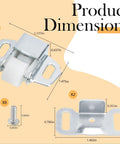 Product dimensions of Two Pack Heavy Duty Mailbox Replacement Roller Catch Assembly Made From Durable Galvanized Steel.