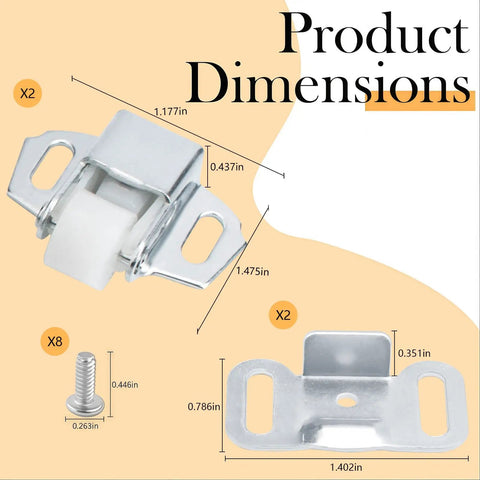 Product dimensions of Two Pack Heavy Duty Mailbox Replacement Roller Catch Assembly Made From Durable Galvanized Steel.