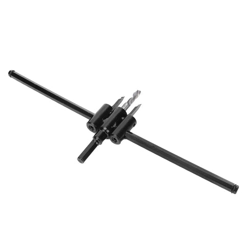 Heavy Duty Adjustable Hole Saw Kit With Double Blade Alloy Steel Cutter For Precise Wood And Plastic Board Drilling 30 To 300mm Diameters Fast DIY Woodworking Accessory Tool, black adjustable drill cutter