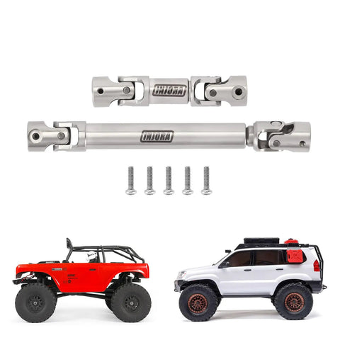 Stainless Steel Drive Shaft With D Shaped Hole For SCX24 Deadbolt GX470 Beefed Up Transmission And Axle Connection shown with RC cars