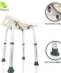 Adjustable Shower Chair With Free Grab Bar For Inside Shower And Tub Plastic Bath Seat Non Slip Shower Stool Handicap Shower Chair Indoor Shower Bench 300 Lb Capacity Easy Height Adjustment