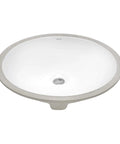 Undermount White Oval Ceramic Bathroom Sink 18 By 15 Inch With Overflow Rear Drain Porcelain Vanity Basin For Bathroom Use