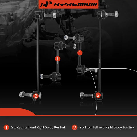 Set Of 4 Front And Rear Sway Bar Links Kit For Ford Explorer 2011 2019 And Police Interceptor Utility 2013 2019 in package