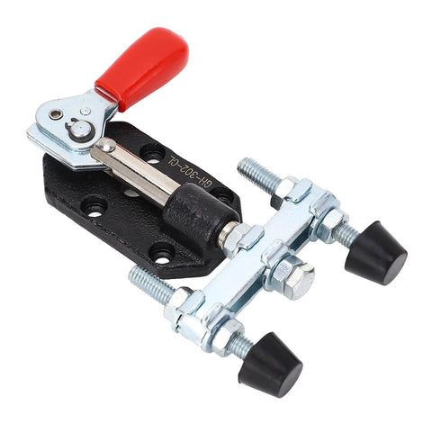 Push Pull Clamp Dual Head Toggle Clamp In Carbon Steel, 90kg Clamping Force, 20mm Stroke with bright red handle