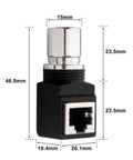 RJ45 To M12 X Coded 8 Pin Adapter 360 Degree Rotatable Shielded IP68 Industrial Ethernet Connector dimensions view