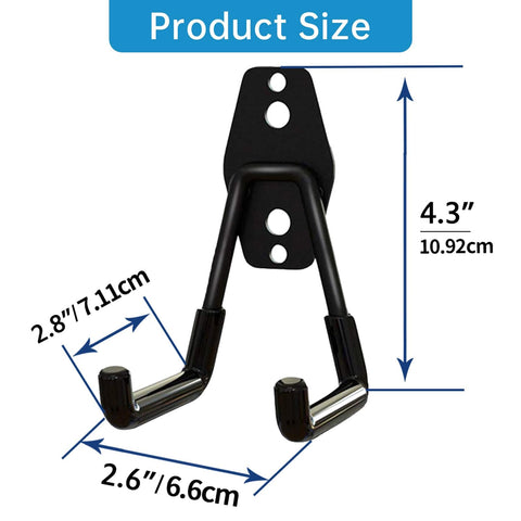 2 Pack Heavy Duty Garage Storage Utility Hooks For Tools And Garden Gear, Steel Wall Mount U Hooks Black, Holds 40 Lbs, Space Saving Organizer