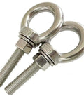 Heavy Duty Built To Last 304 Stainless Steel Shoulder Eye Bolts With Lifting Ring Set Of 2 M12 Eye Bolts 50mm Thread Length Includes Nuts