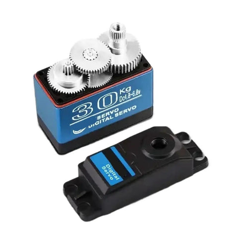 Premium Badass 30KG Digital Coreless Servo Motor featuring metal gears for high torque in RC cars and hobby builds.