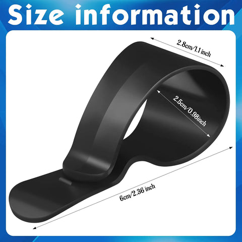 Black clip from 12 Pack Car Visor Clips For Sunglasses Holder And More Multipurpose Vehicle Visor Accessories with size info
