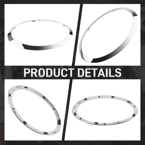 Headlight Trim Ring Bezel Chrome For Mini Cooper S F55 F56 F57 Driver And Passenger Side Direct Fit Replacement Slick Chrome Finish