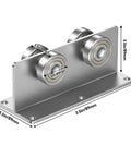 Steel 4-wheel trolley assembly for strut channel barn doors with dimensions, part of Beefy 4-Wheel Trolley Assembly For Strut Channel Barn Doors And Shed Sliding Doors Roller Track Kit Durable Steel Trolley With 1100 Lb Capacity Easy Install Smooth Quiet Operation And Versatile Door Replacement Solution