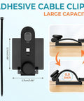 Cable Management Kit With 15 Adhesive Cable Holders showing dimensions and cord capacity of 0.9 inch.