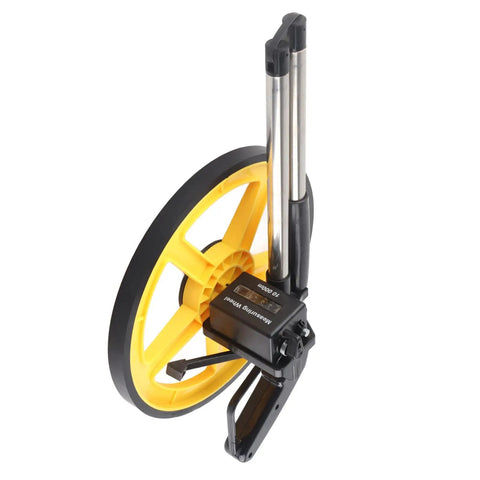 Rugged Workhorse Mechanical Range Measuring Wheel Crushing Miles And Inches Up To Ninety Nine Hundred Ninety Nine Feet With Nifty Led Meter and foldable grip.