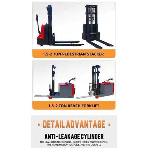 Heavy Duty Pallet Handler Stacker Workhorse For Warehouse Crews With Bulletproof Mast Frame smooth pedestrian and reach stackers