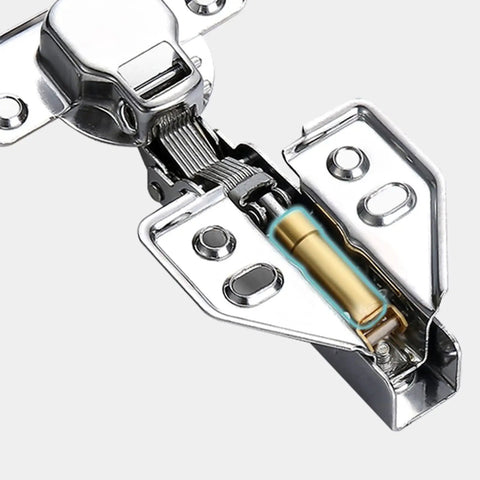 4 Piece Stainless Steel Soft Closing Cabinet Door Hinges With Hydraulic Shock Absorbers close-up view of hinge mechanism