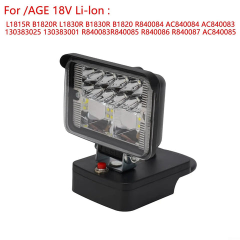 18V Cordless LED Work Light 30W High Lumen Floodlight with premium ABS housing and bright LED chips.