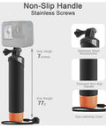 Non-slip handle for Underwater Waterproof Housing For GoPro Hero 5 6 7 And 2018 Black, textured grip with orange base.