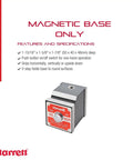 Magnetic Base Only With Three Precision Ground Magnetic Surfaces For Rock Solid Measuring Setup, Dimensions One And Fifteen Sixteenths Inches By One And Five Eighths Inches By One Seven Eighths Inches Deep, Push Button On Off, Great For Dial Gauges.