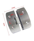 Heavy Duty Glass Shower Hinges Two Pack 180 Degree Turn For Frameless Bathroom Doors, stainless steel hinge dimensions shown