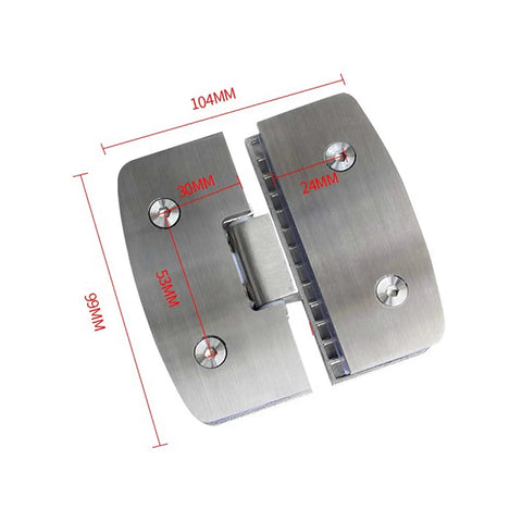 Heavy Duty Glass Shower Hinges Two Pack 180 Degree Turn For Frameless Bathroom Doors, stainless steel hinge dimensions shown