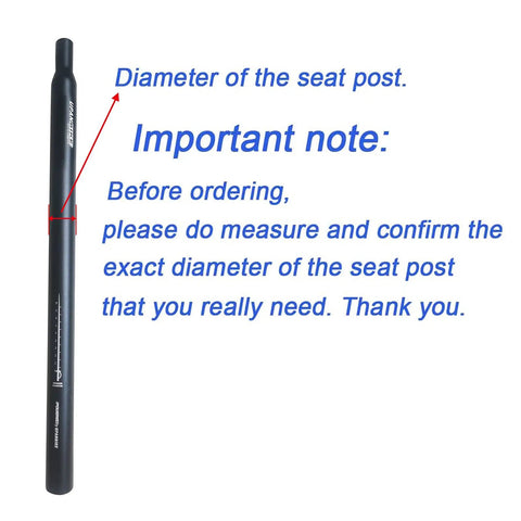 Lengthened 530Mm 31.8Mm Aluminum Alloy Bike Seat Post for BMX Electric and Folding Bikes with diameter note and warning text