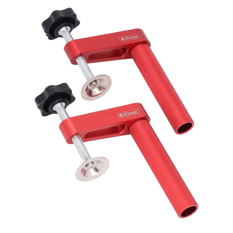 Two-Piece Bench Dog Clamps Set With Lightweight Aluminum Alloy For Strong Gripping Power In Milling And Cutting 0.79 Inch Size Includes Silicone Pads