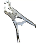 Heavy Duty Parrot Nose Locking Pliers For Welding Grip Clamping Pipes And Bolts With Adjustable Serrated Jaws For Vehicle Body Repair And Shop Maintenance Hand Tool Workhorse in silver steel finish.