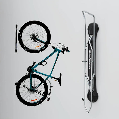 Heavy Duty Wall Mounted Bike Rack for Mountain Bikes No Lift Easy Rear Wheel Loading Space Saving Garage Storage Solution