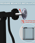 Close-up of pressure mounting system on Extra Wide Walk Through Baby Gate For Kids And Fur Babies, 67 To 71.5 Inch Wide.