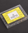 Copper Watch Crown Screws Replacement Parts Kit For Tiny Screws And Back Opener Tools in clear storage box.
