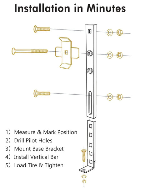 Installation guide for In Bed Spare Tire Bracket For Pickup Trucks Universal Spare Tire Carrier Mount With Adjustable Height
