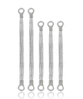 Universal Automotive Ground Strap Set Tinned Braided Copper Wire 5 piece pack showing 10 and 13 inch flat straps for heavy duty installation.