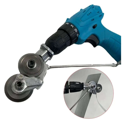 Pro Grade Heavy Duty Drill Plate Cutter Kit With Metal Nibbler Attachment And Adapter, Double Headed Sheet Metal Cutter For Electric Drills