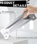 Heavy Duty Two Pack Door Latch Guard Plates For Outswing Entry Doors Rock Solid Security Protector And Reinforced Steel Door Plate Cover To Lock Down Your Home Tight, 3x11 inch electroplated carbon steel with pre-drilled holes.