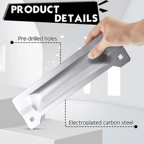 Heavy Duty Two Pack Door Latch Guard Plates For Outswing Entry Doors Rock Solid Security Protector And Reinforced Steel Door Plate Cover To Lock Down Your Home Tight, 3x11 inch electroplated carbon steel with pre-drilled holes.
