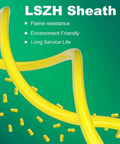 LSZH sheath on Five Pack 0.3 Meter SC APC To SC APC Fiber Optic Patch Cords Single Mode OS2 G652D, flame resistant and eco-friendly