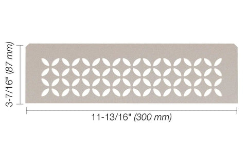 Rectangular Shower Shelf For Kerdi Board Niches No-Fuss Aluminum 4mm Greige Finish Floral Design Easy Install Tile-Friendly Mount