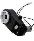 Black and white kid ride on car steering motor upgrade RS390 5000RPM for 12V or 24V electric cars, replacement gearbox.