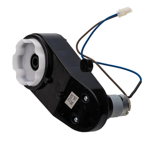 Black and white kid ride on car steering motor upgrade RS390 5000RPM for 12V or 24V electric cars, replacement gearbox.