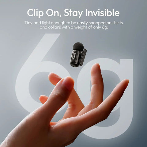 Ultra Lightweight Mini Wireless Lavalier Microphone For iPhone Type C Plug And Play 48kHz 24 Bit Studio Sound on hand image