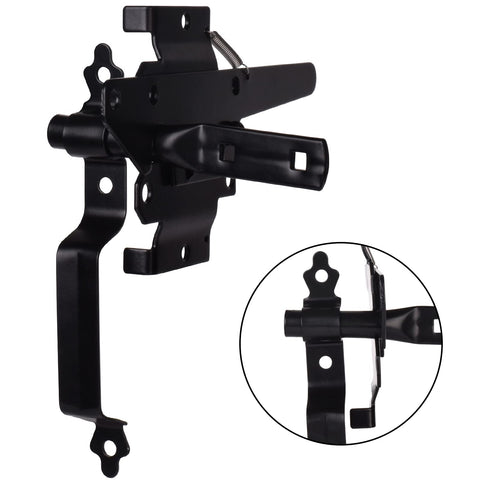 Beefy Heavy Duty Self Locking Gate Latch with Handle for Pool and Garden Gates, Weatherproof Black Finish, Handle Detail View