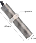 Beefed Up Rotational Speed Sensor For Generators And Diesel Engines, RPM Magnetic Pickup MPU M16x1.5 Replacement Part With Anti Vibration And Interference Resistance, Ideal For Portable Generators And Industrial Machinery, 80mm M16 sensor with φ19mm hex