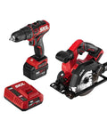 Badass Brushless 12V Cordless Drill And Five Half Inch Circular Saw Power Tool Combo Kit With Lithium Battery And Lightning Fast Charger For Weekend Warriors